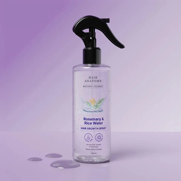 Bare Anatomy Rosemary Water Spray for Hair Growth & Thickness with Rice Water โ 200ml